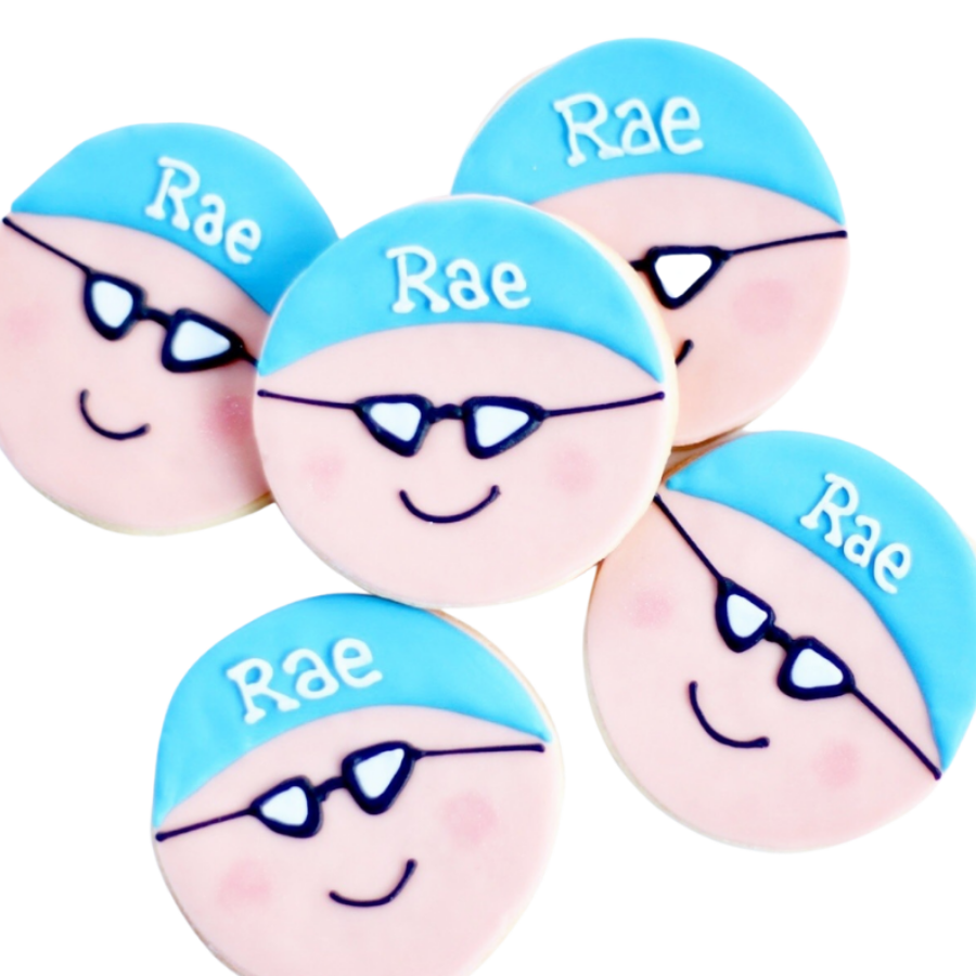 Swimmer Face Cookies