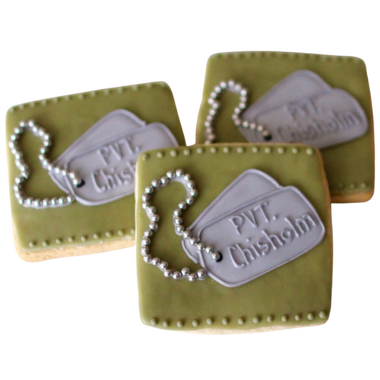Military Dog Tag Cookies