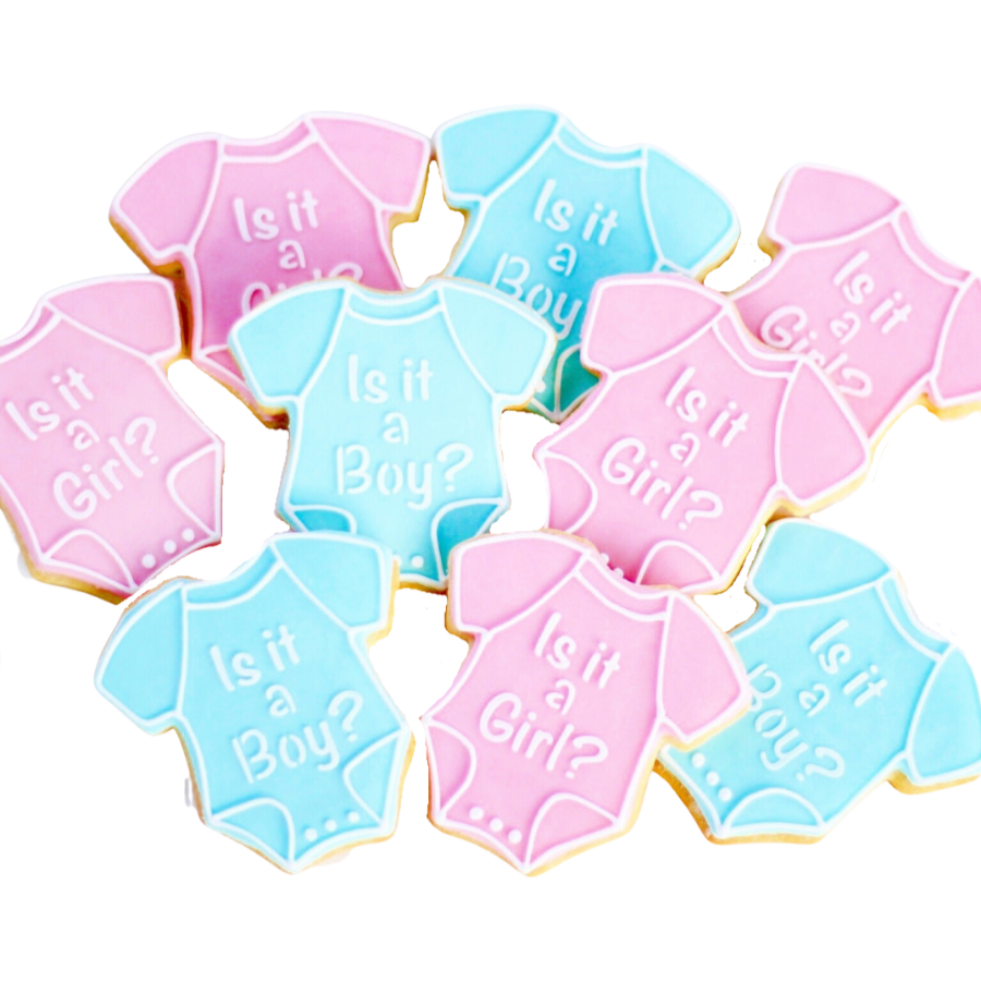 Gender Reveal Baby Onesie Cookies