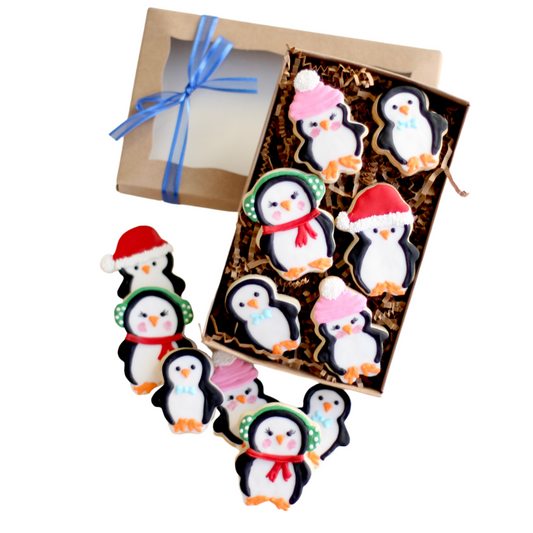 6 Ct. Mini Winter Penguin Cookie Gift Box Set
