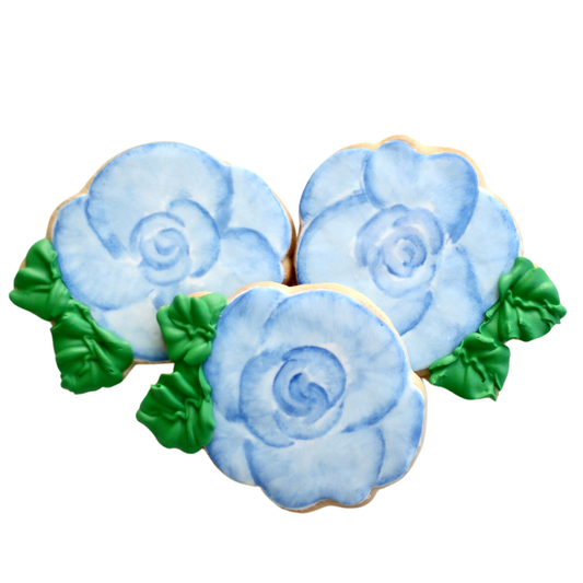 Watercolor Rose Cookies